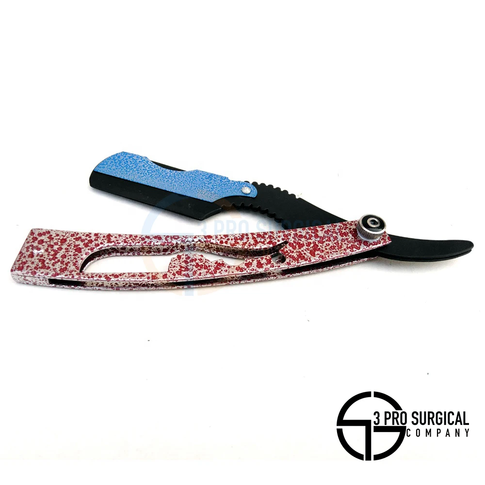 Premium Quality Disposable Safety Razor Single Blade for Barbers and Body Shaving-Red Black & Blue