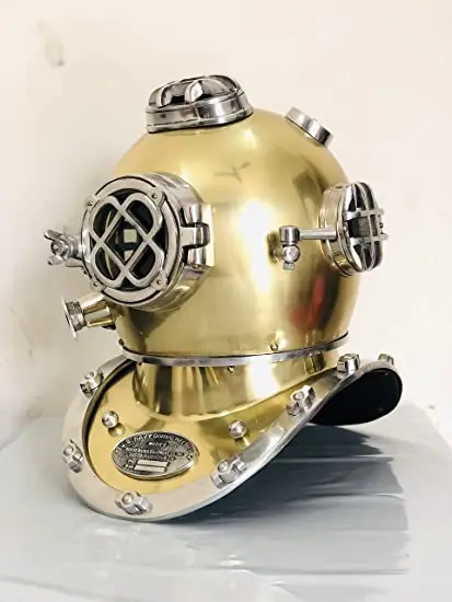 Блестящий cooper морской Винтаж Дайвинг водолазов шлем Mark V Подводное меди латуни декор водолазный с нетерпением Премиум