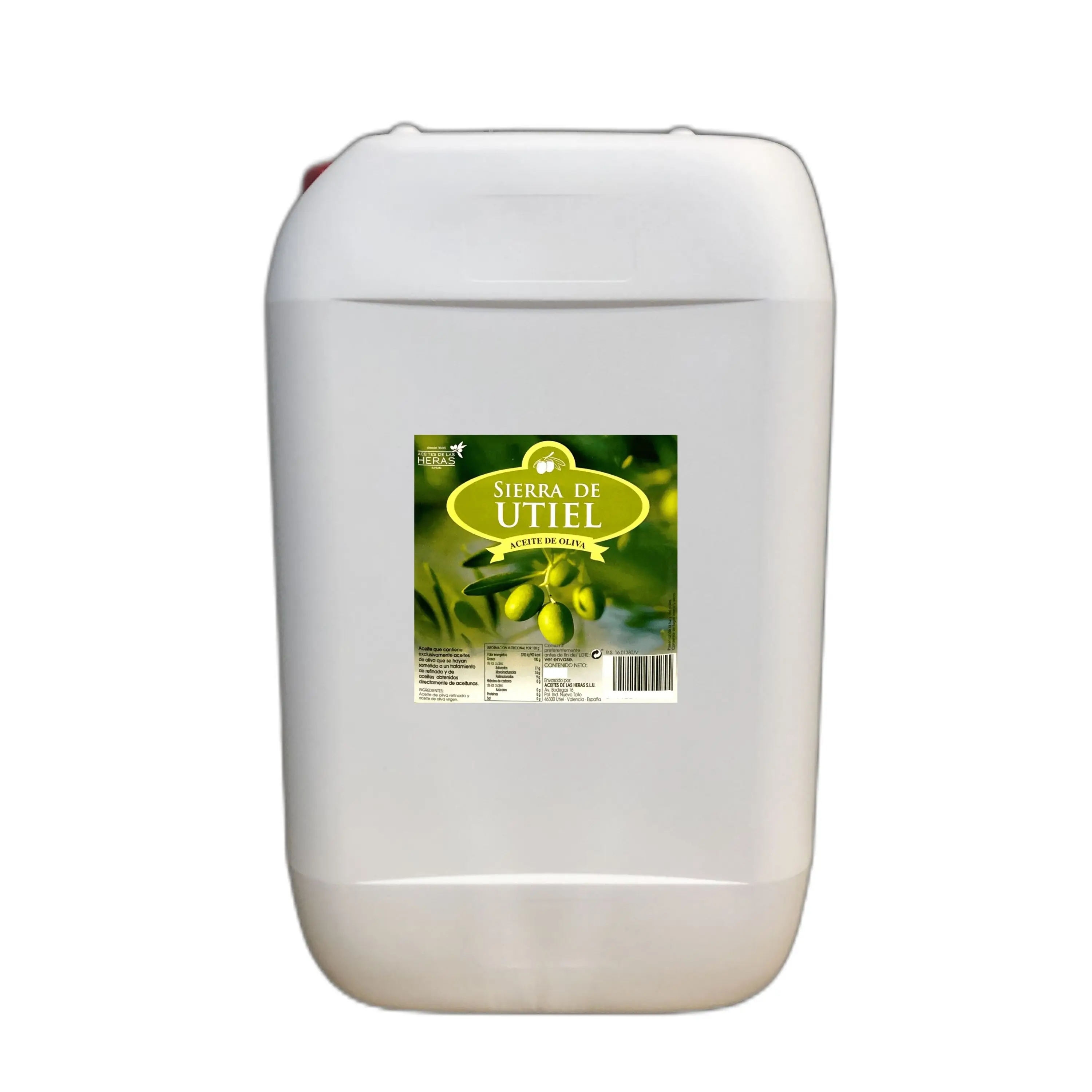 Pure Olive Oil 25 L Plastic Jerrycan for horeca & foodservice, Sierra de Utiel 100% Spanish Olive Oil (Cooking Oil)
