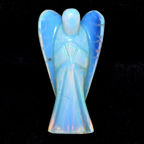 WHOLESALE PRICE OPALITE CARVED ANGEL MODEL FIGURINE GEMSTONE OPALITE ANGEL SMALL CRYSTAL ANGEL