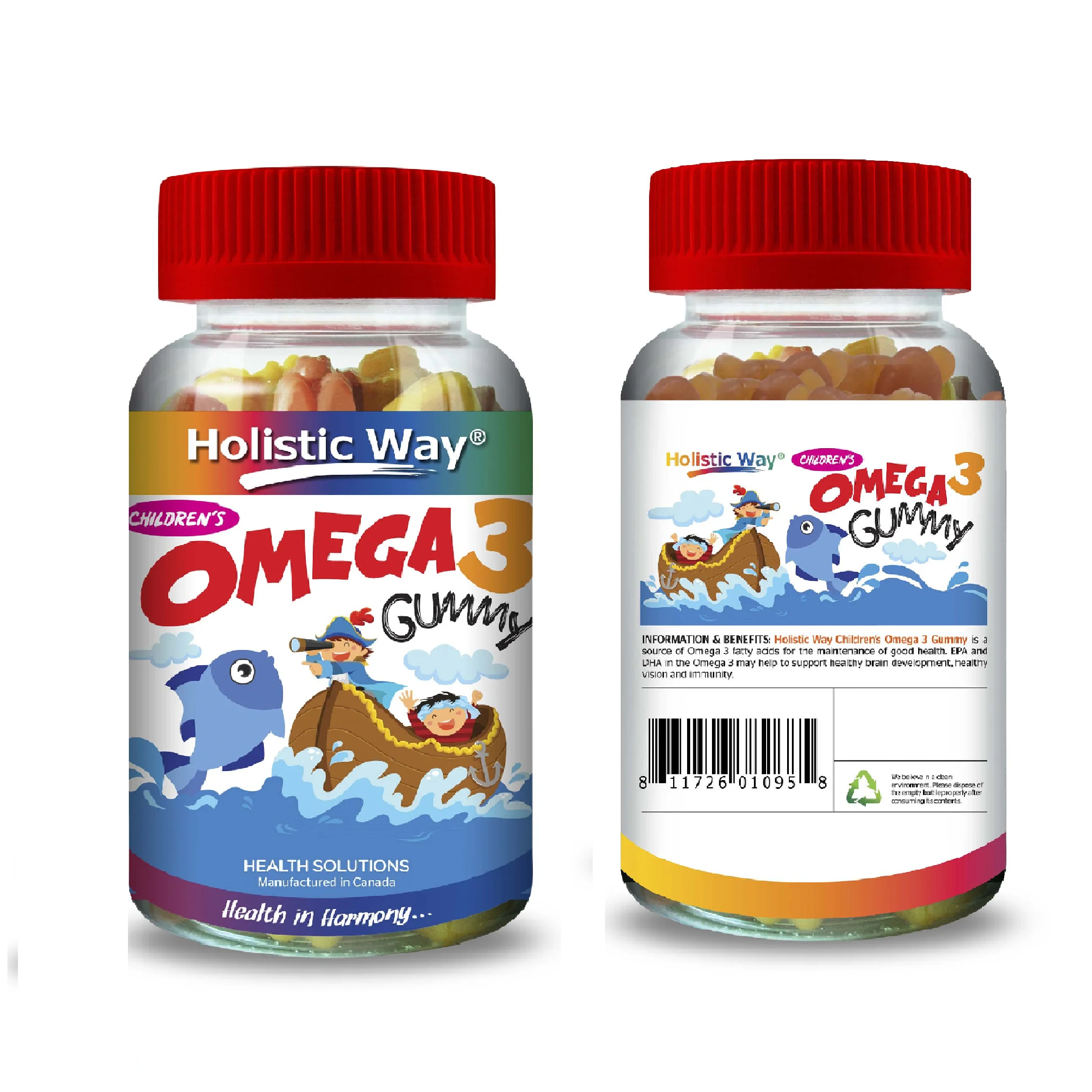 Канадский Омега 3 Детская жевательная (90 жевательных резинок) рыбное масло основной ингредиент улучшает память или сон лечебная добавка комплексный способ