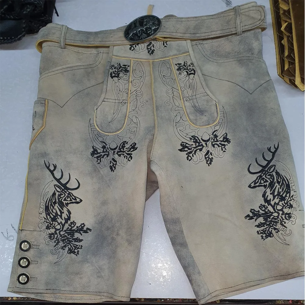 
German outfit Trachten Wears / Oktoberfest Lederhosen / Kurze Lederhose / Bavarian Shorts / Pants 