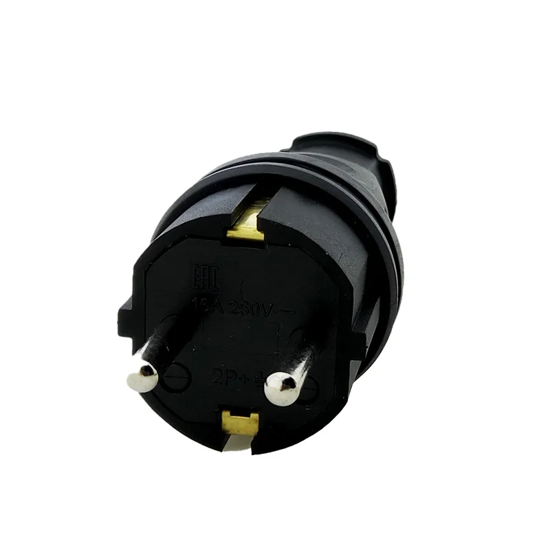 Hot Sale 16A Black Rubber Plug Straight With Grounding IP44 220V for Industrial Application EU/UK/US Standard Wholesale