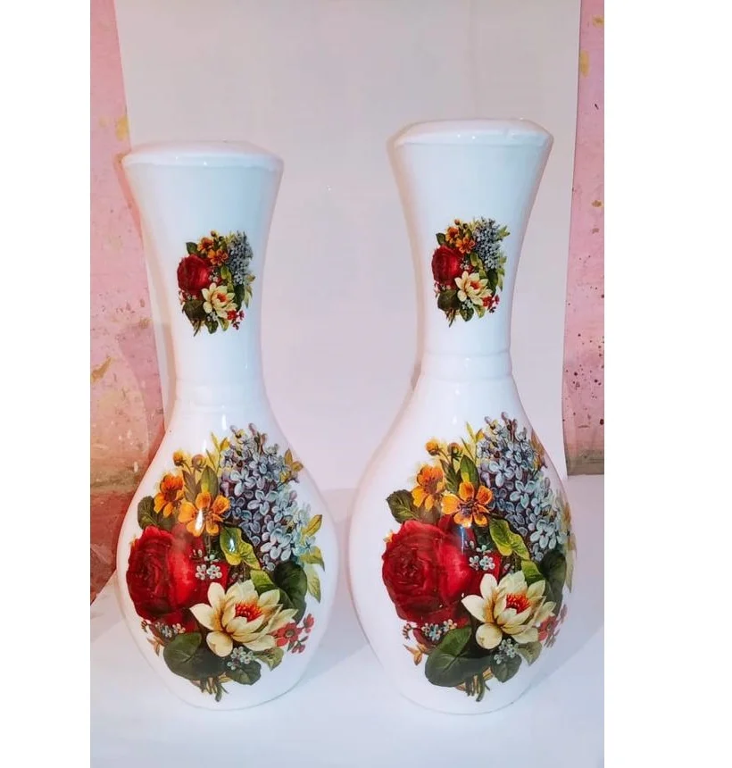 New Design well decorated customize color wooden vases
