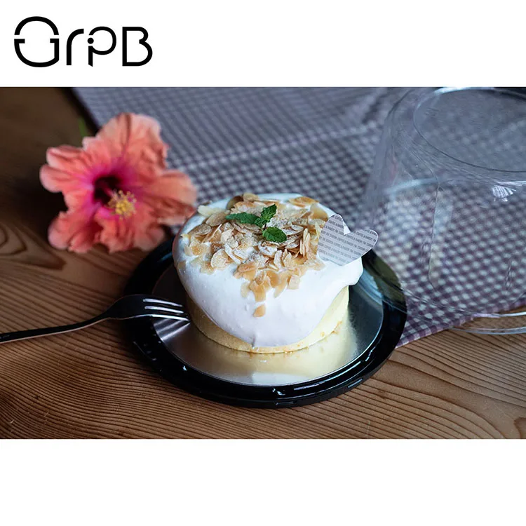 6 inch transparent round PET plastic cake box
