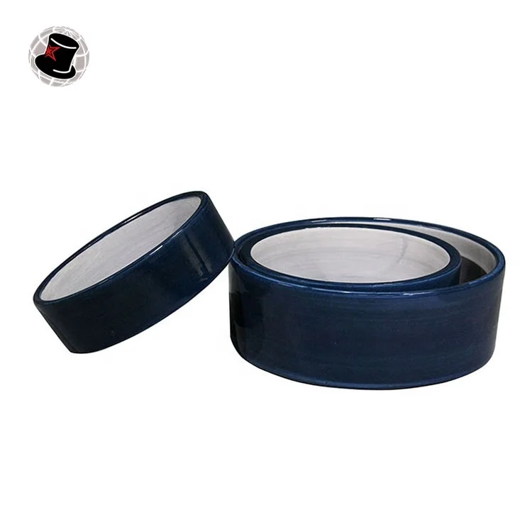 Dark Blue Pet Feeder Ceramic Dolomite Material Dog Plate  4 style pet cat bowl dog feeder  ceramic good pet water fountain