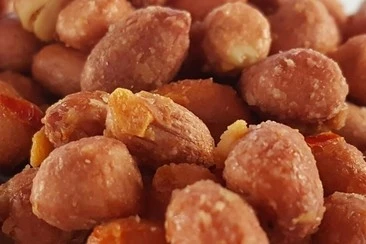 Vietnamese snack food, roasted peanut with red hot pepper, garlic, salt ...