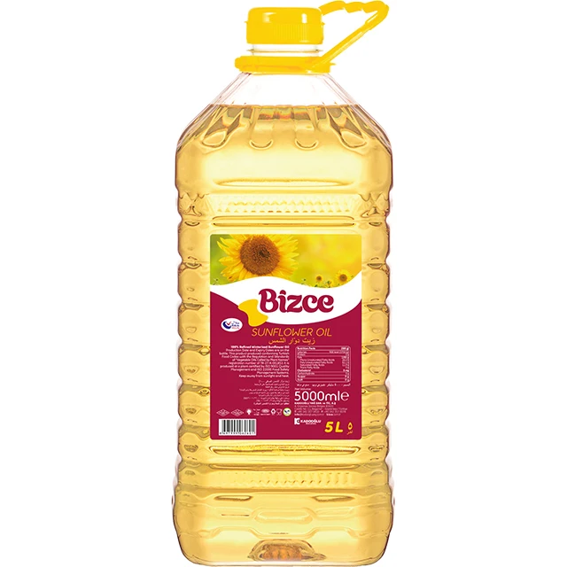
 Чистое подсолнечное масло Bizce 5L x 4 рафинированное подсолнечное масло  