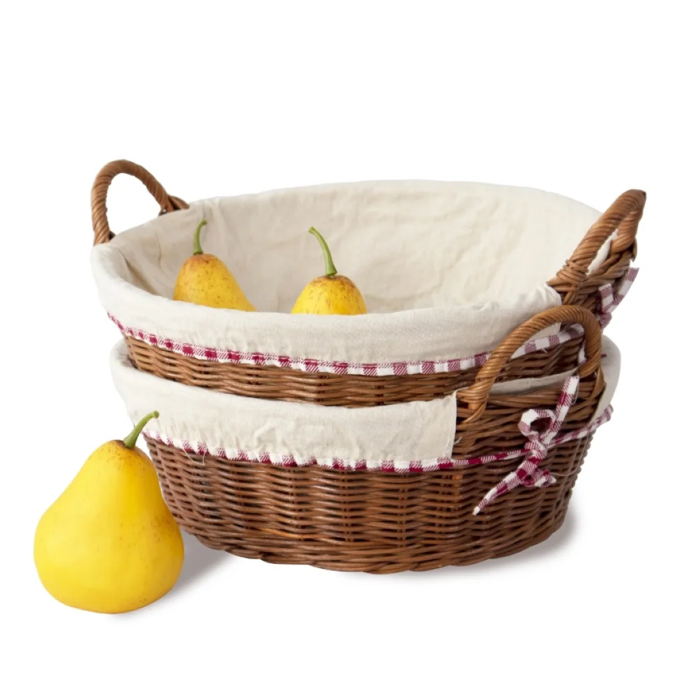 High Quality Rattan Storage Tray Round Basket Rattan Tray Wicker Basket Bread Fruit Storage Woven Round Storage Basket Tea Fruit