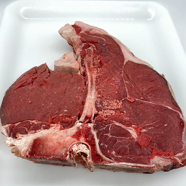 Made in Italy high quality italian food typical of central Italy Chianina GPI bovine steak cut fresh meat beef