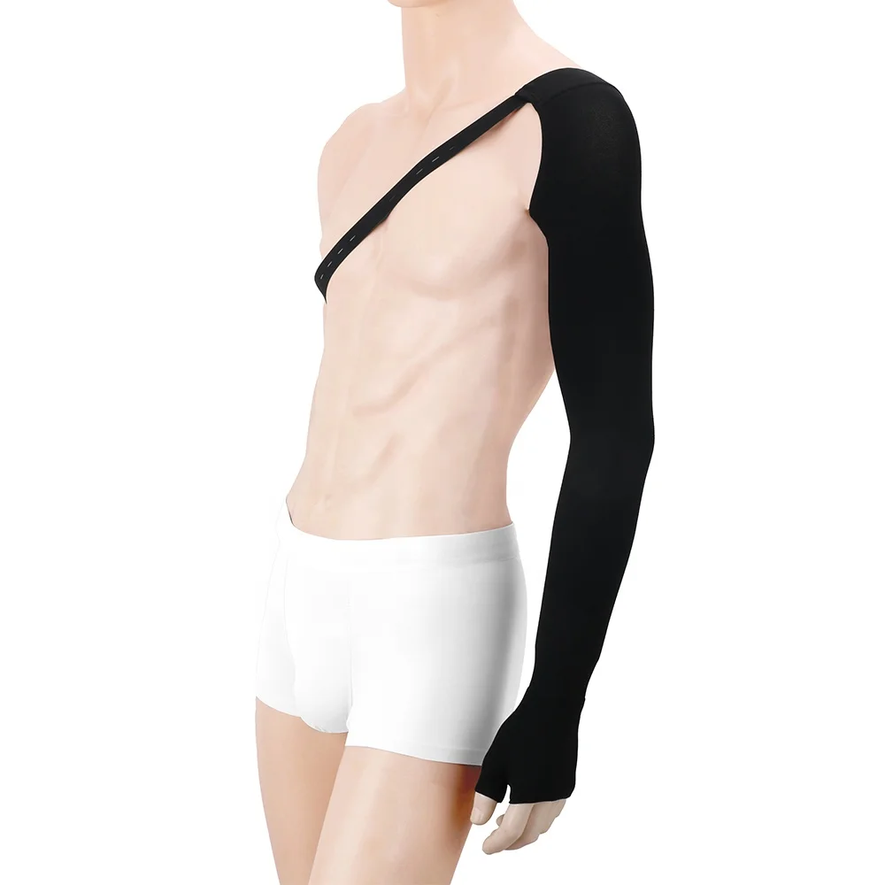 Breast Surgical Graduated Compression Upper limb Lymphatic Elastic Arm Guard Palm Sleeve with strap