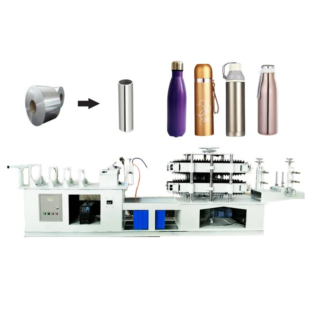 Flask Line High Quality SS Stainless Steel Automatic Pipe Making Machine  SS Water Bottle Vacuum Flask Thermos Making Machine