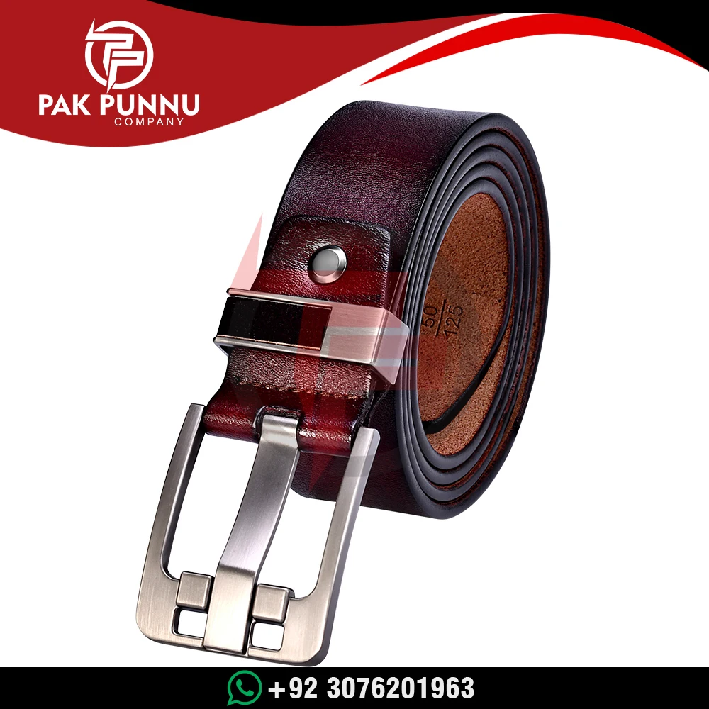 Wholesale Brown Color Cow Leather Belt Men Genuine Leather Belt Metal Pin Belt Buckle