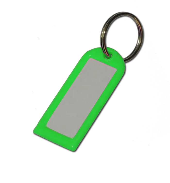 Plastic Name Tag key holder, Identification Key tag - paper insert key tag holder