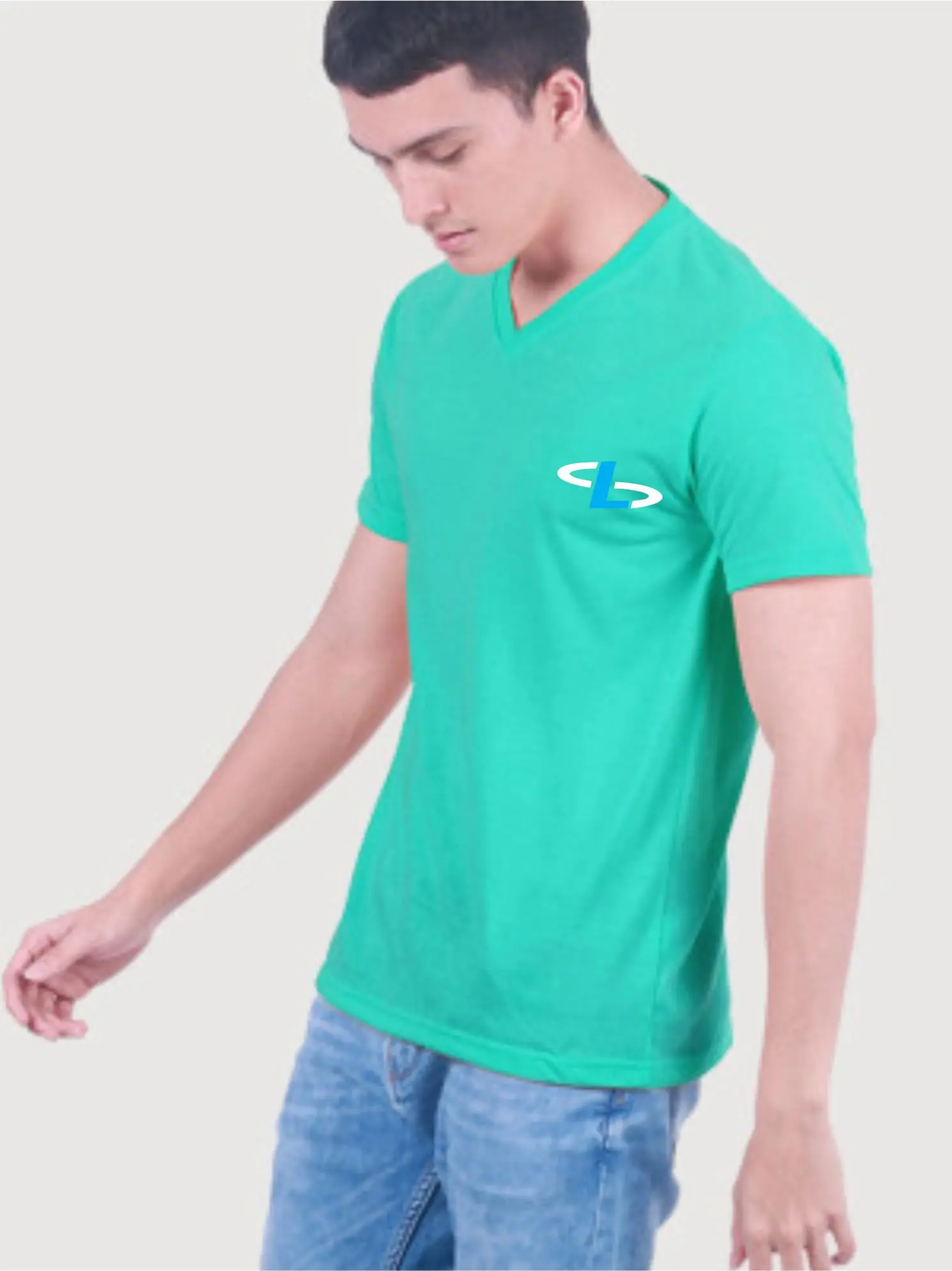 
Wholesale Custom Printed Embroidered Logo Ring Spun Cotton T Shirt Men 
