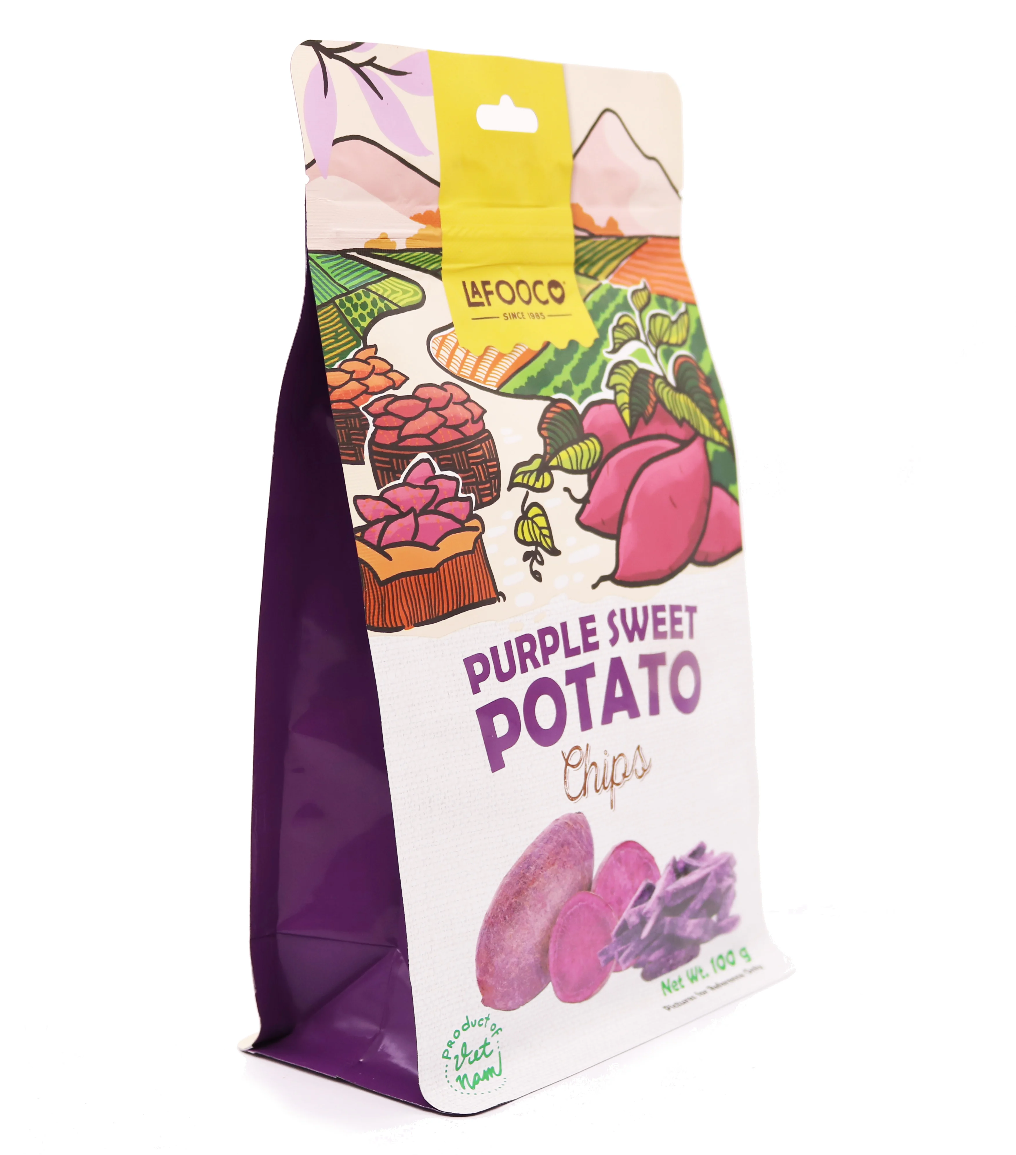 Purple Sweet Potato Chips Vietnam Origin 100g Standing Bag No Sugar Added No Preservative Added Authentic Taste