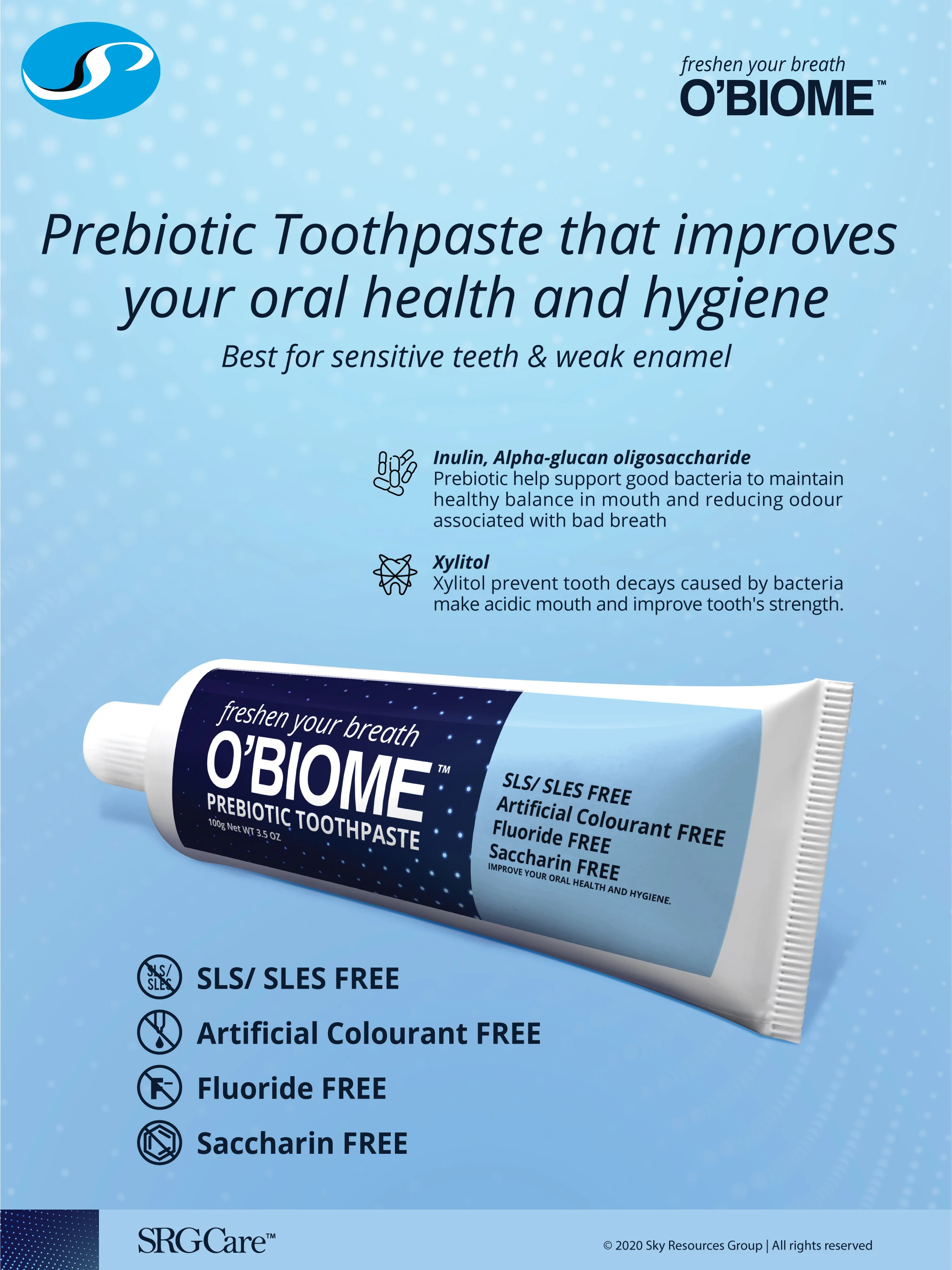 Premium purity Anti-cavity support oral microbiome mint Prebiotic toothpaste with Inulin and xylitol for adult Private la