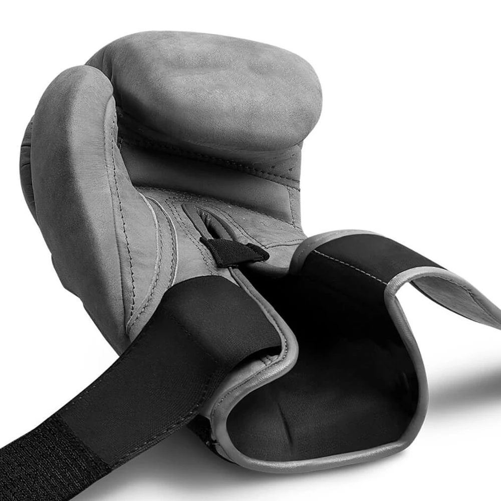 Genuine Leather Boxing Wear Gloves Gray Color Heavy Duty Punching Practice Wear Gloves With Custom Logo