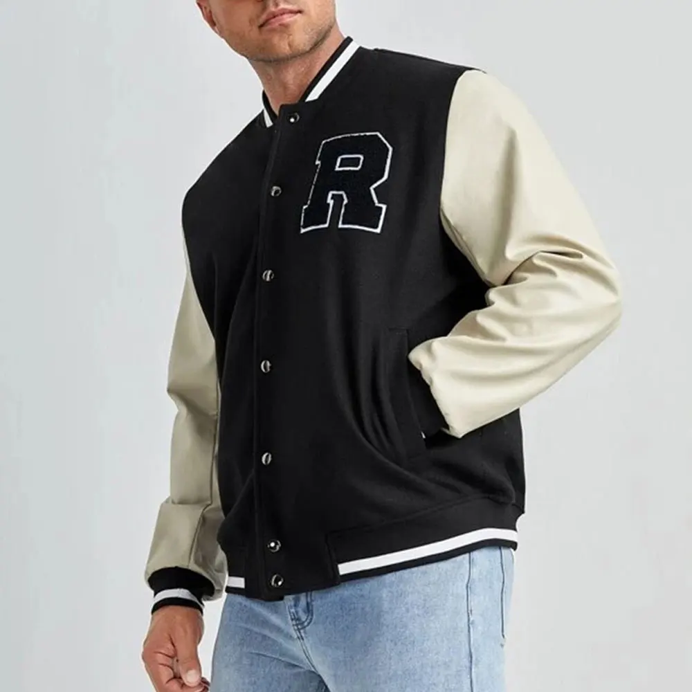 Stylish Bomber Jacket High Quality Custom Winter Men Embroidery Varsity Basketball Bomber Jacket