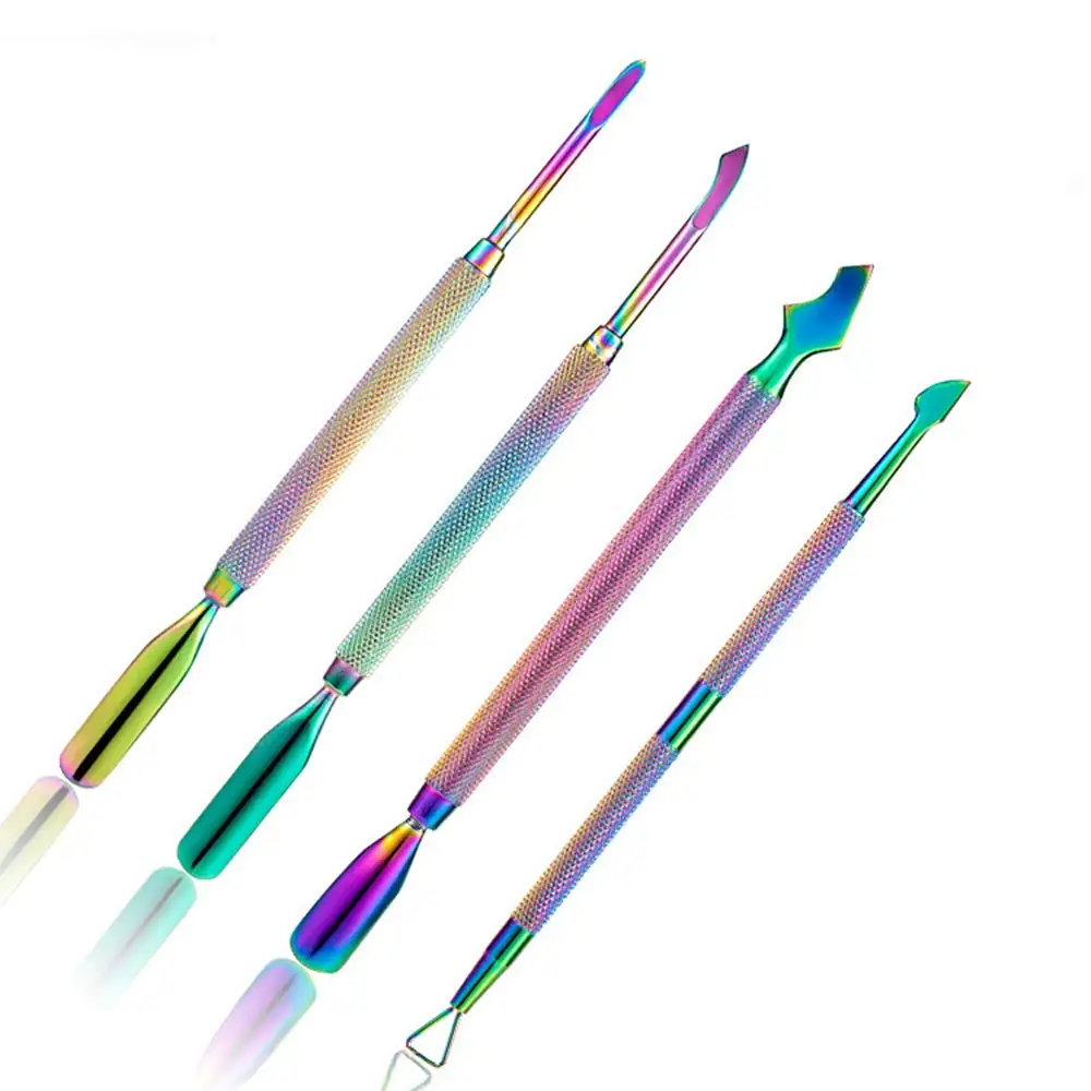 
Профессиональный красочный титановый треугольный очиститель для кутикулы, гель-удалитель для ногтей и ногтей 