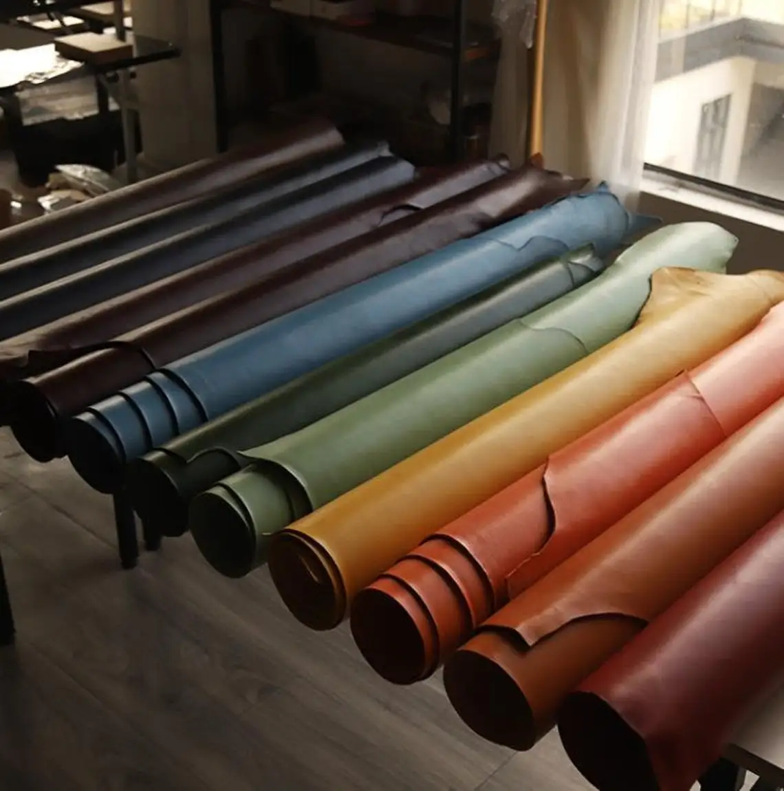 Full grain vegetable tanned leather cut to order Lambskin Lamb Sheep leather material for crafts