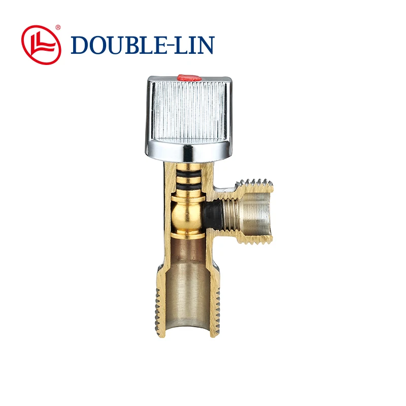 Полированные хромированные латунные угловые клапаны 1/2x3/8 дюйма