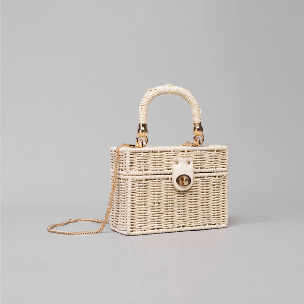 Paper Rope Cross  Slung Grass Woven Small Fragrant Wind Spot Manual Cane Handmade Bag