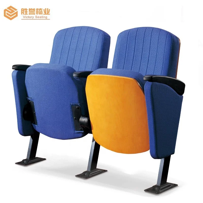 Стул стандартного размера из мягкой ткани и складной для школы, лекций, церкви и театральных залов
