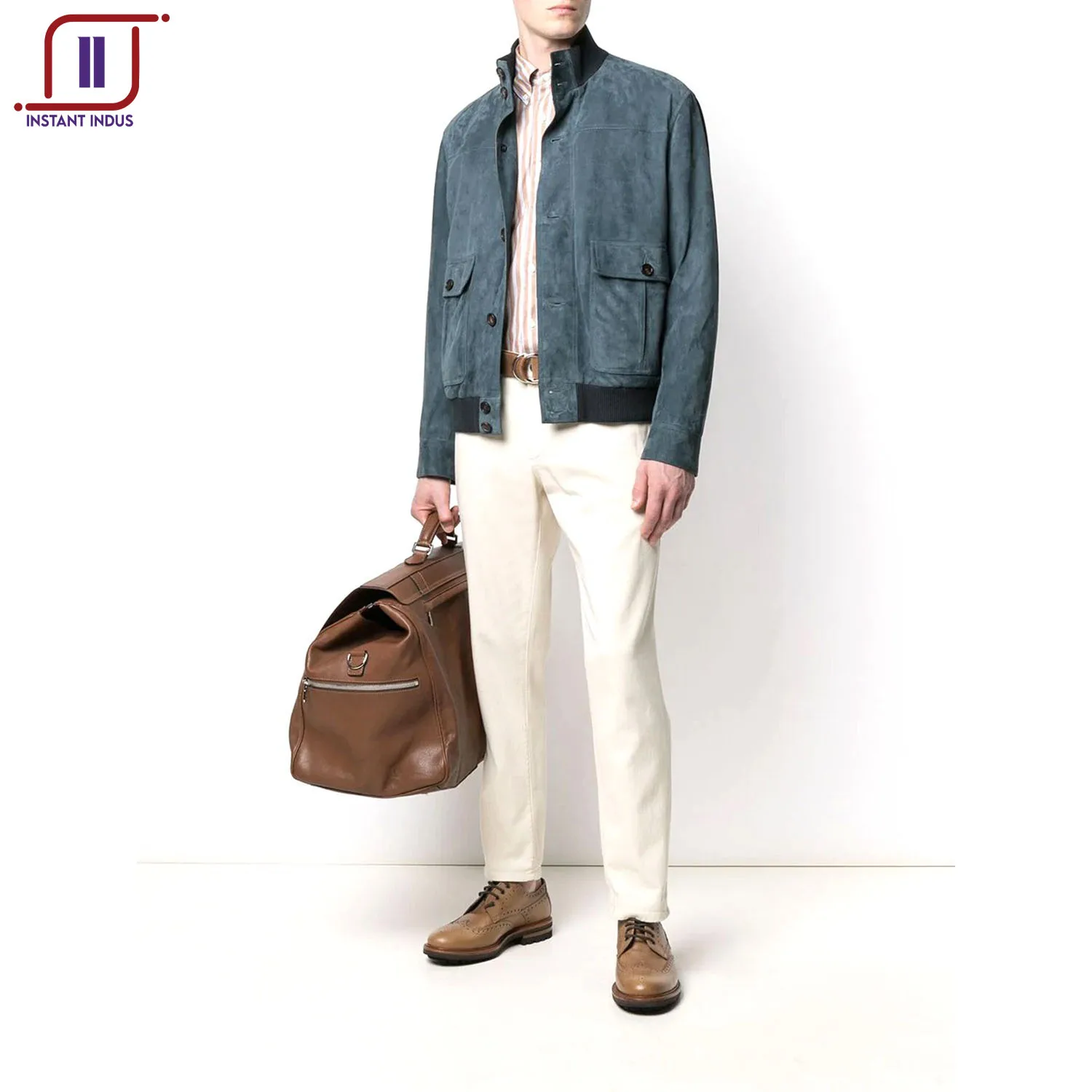 Custom Made Suede Leather Jacket New Causal Autumn Fashion Warm Windproof Leather Jackets For Mens.