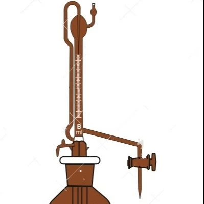Best Quality Lab Borosilicate Glass Amber Zero Mounted Automatic Burette on Reservoir Rubber Bellow for Experimental Application