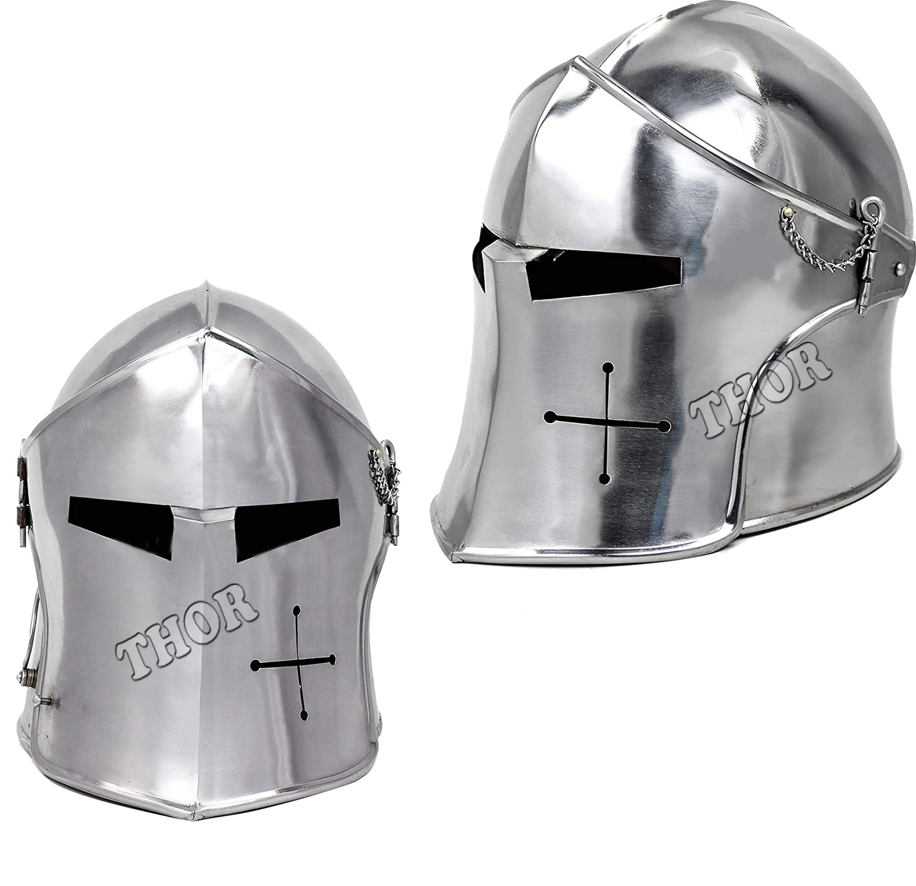  Средневековый Templar Crusader Knight Armor Helmet | Греческий Римский Шлем хромированный полированный средневековый коричневый деревянный стенд