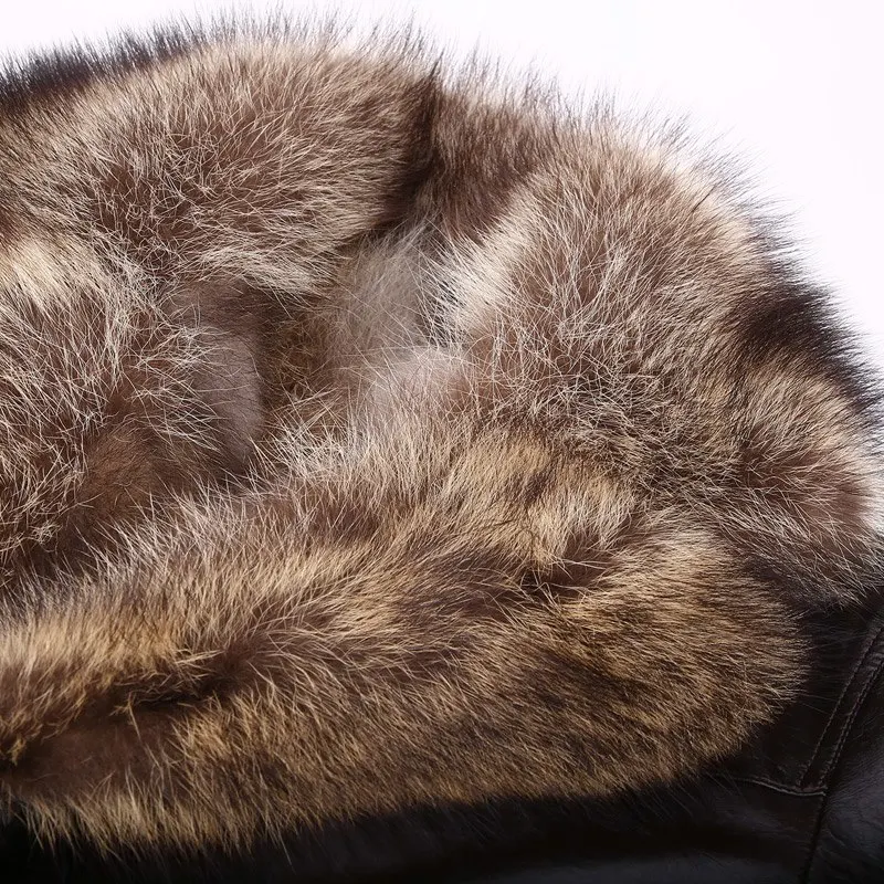 Top Quality Fashion men Black Real Sheep Skin Shearling Jacket Double Face Winter Lamb