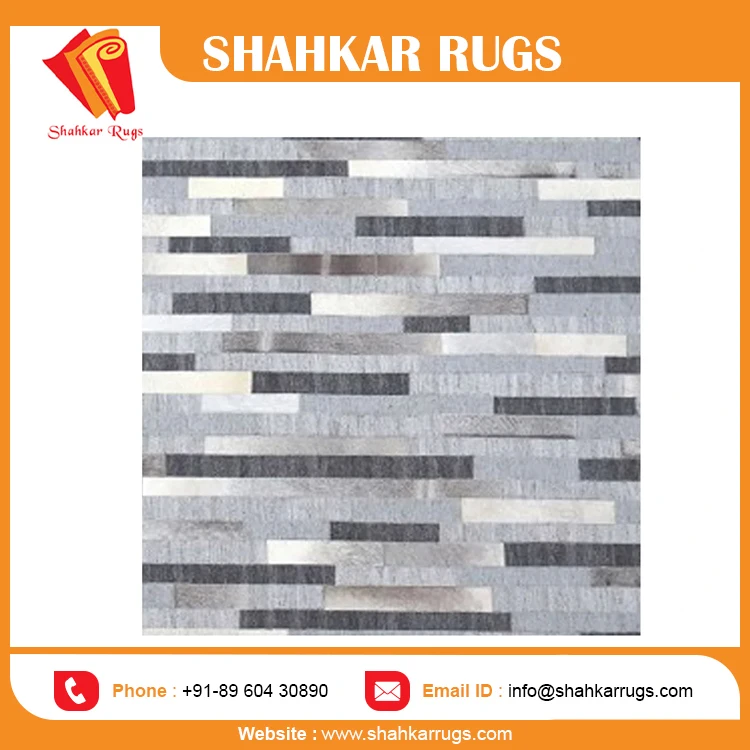 Latest Design Best Quality Classic Cowhide Grey and Brown Lather Living Room Area Rugs and Carpets for Sale