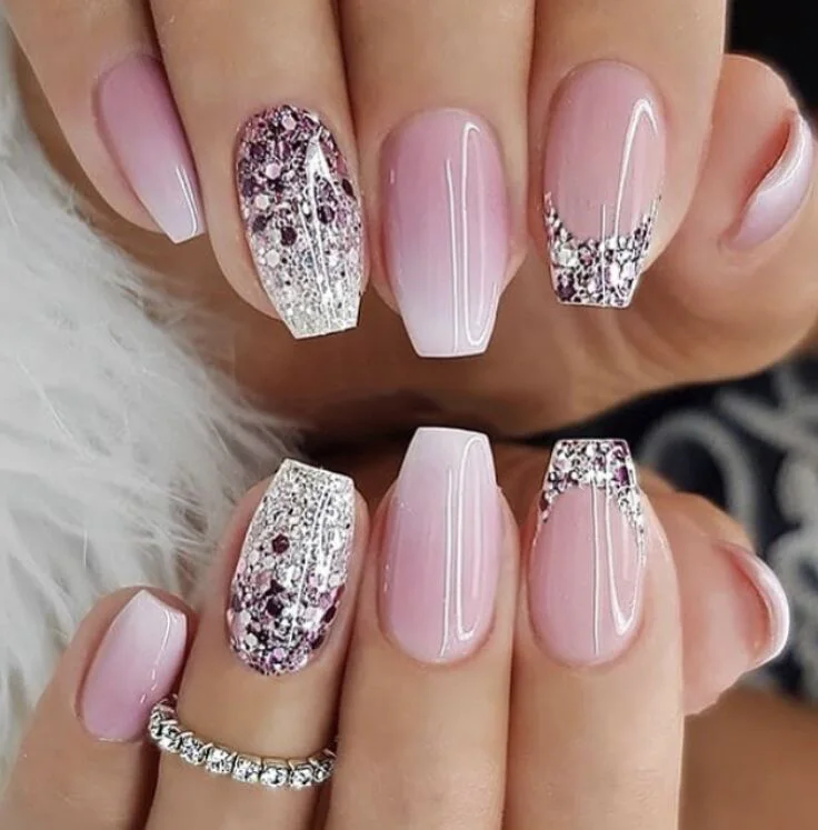 Unique Gem False Nails Full Cover French Style Salon Nail Extention Clear White False Nails