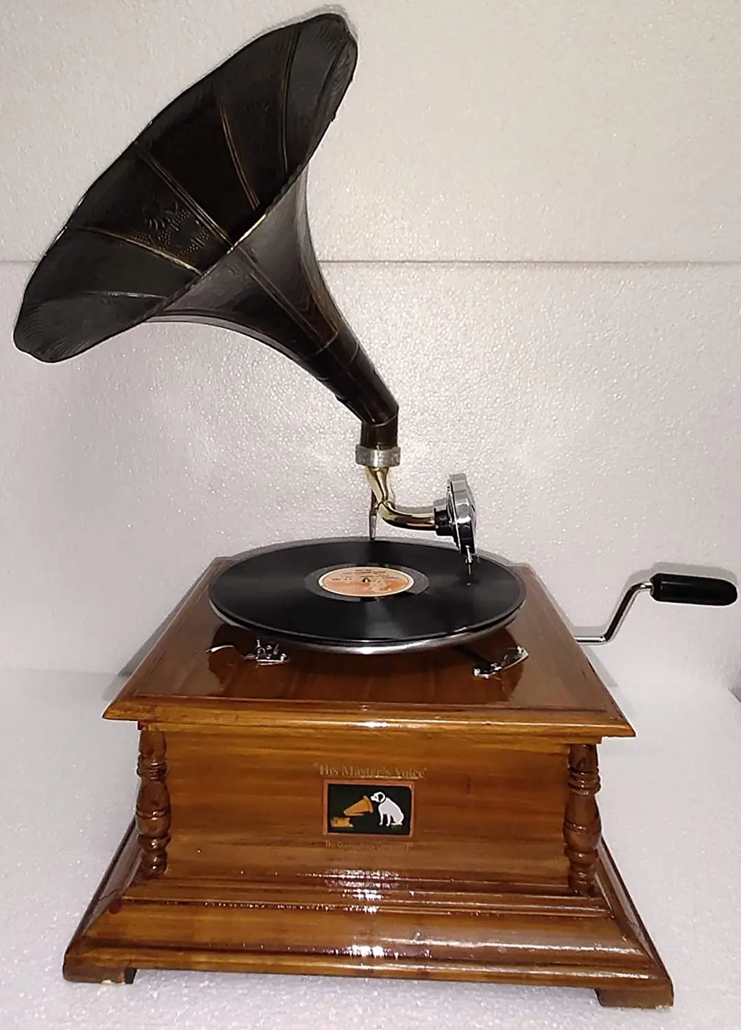 Hot selling quality  Brass and wooden Gramophone Player for music and home decor
