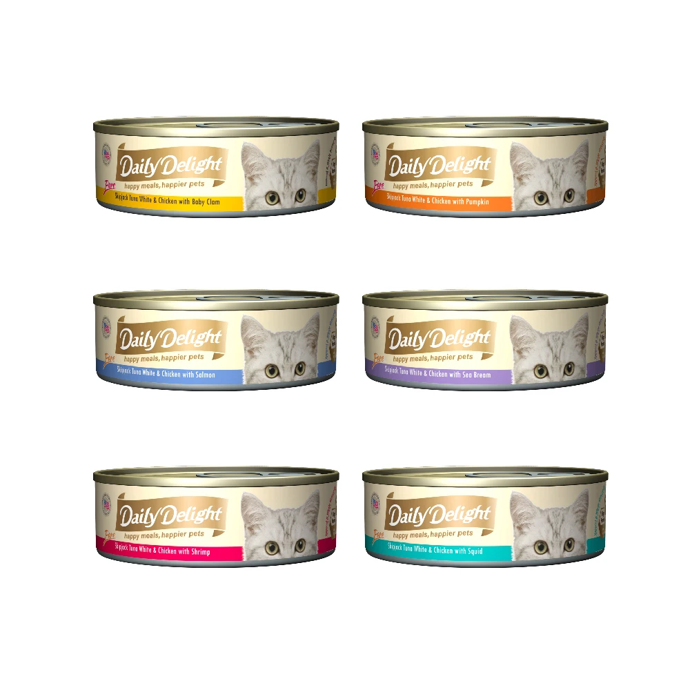 80g Fresh Ingredient Cat Canned Food Skipjack Tuna White Chicken Baby Clam Cat Can Food Daily Delight