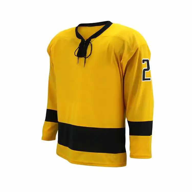 Best Selling Ice Hockey Jersey Unisex In Black Color With Stripes Design OEM