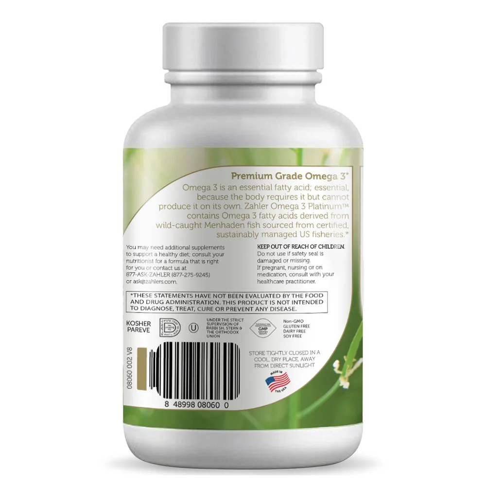  Захлер Омега 3 рыбий жир в передовые добавка с EPA и DHA Сертифицированный Кошерный 180 капсул