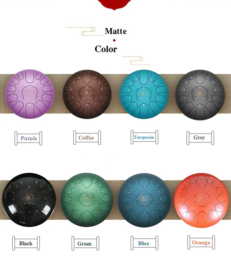 11 Notes Colorful Handpan Drum Stainless Steel Tongue Drum Set C Key With Travel Bag