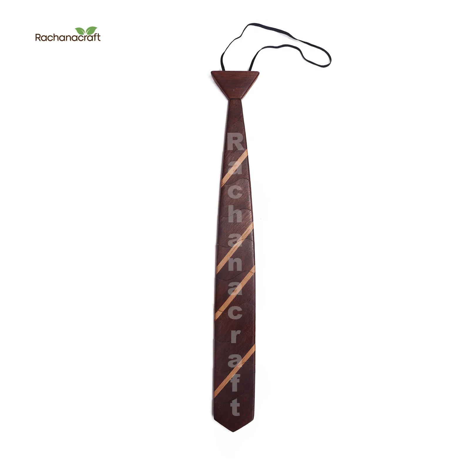 Hand Crafted Classic Wooden Tie Dark Boxes Stripes Wedding Neck Tie Gift For Men Fathers Day Husband Brother