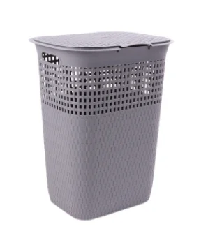 Factory Direct Sale Perforated Plastic Laundry Basket Dirty Clothes Organizer Plastic Tall Storage Laundry Basket with Lid