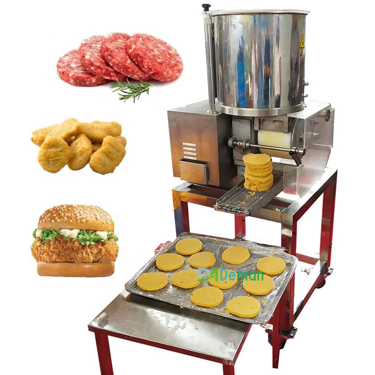 Hamburger burger patty making machine Meatloaf fried chicken nugget mold former Meat filling forming machine for meat pie