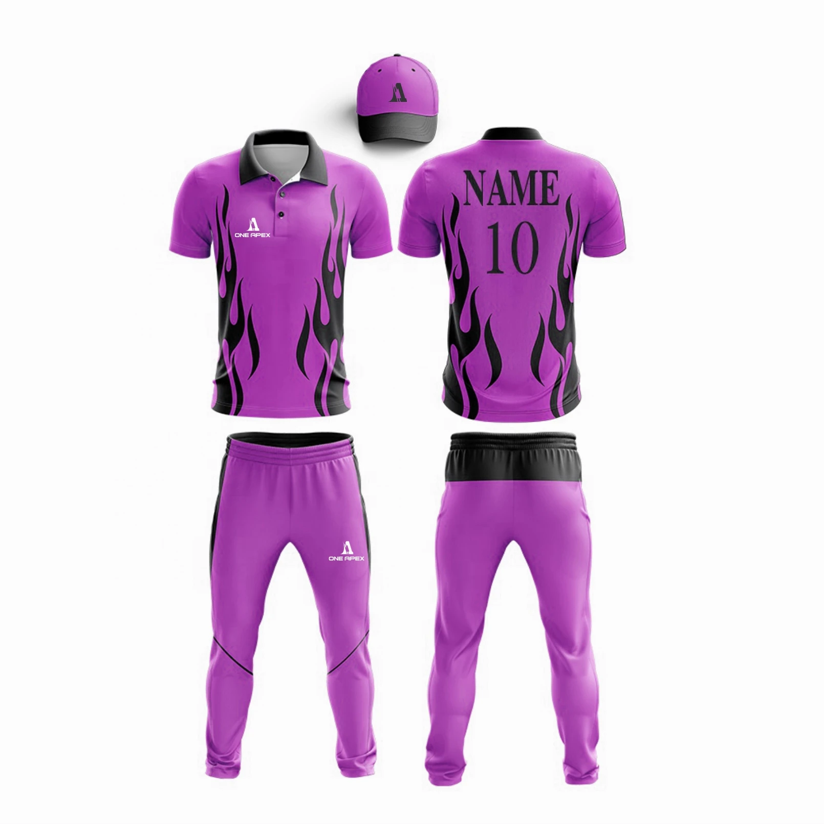 Top Quality 100% polyester cricket team uniform with custom logo /jersey/pant for sale by one apex