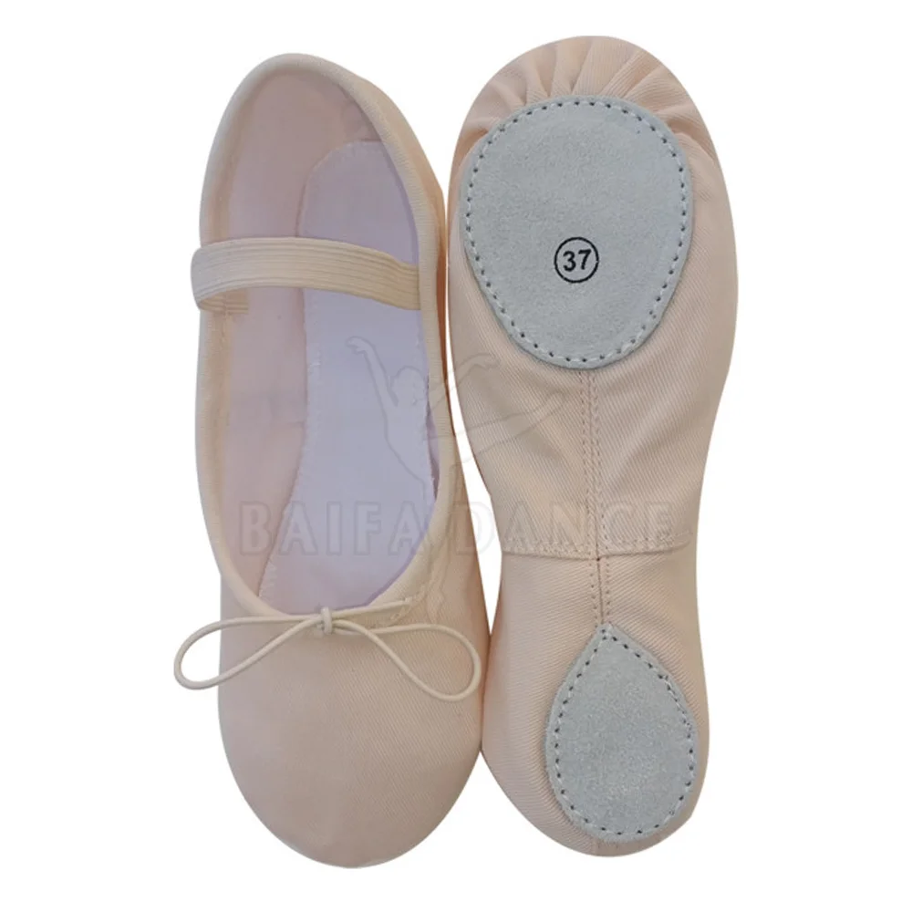 2021 Professional Canvas Ballet Dance Toe Shoes Flat Pointe Shoes With Elastic Opening For Girls