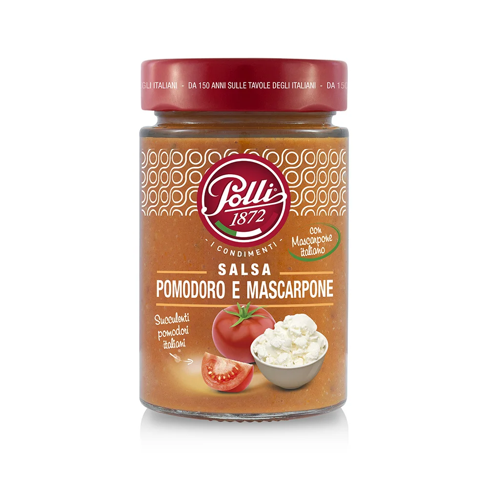 Top quality italian made 190 g mason jar BRC certification tomato and mascarpone pasta sauce for sale