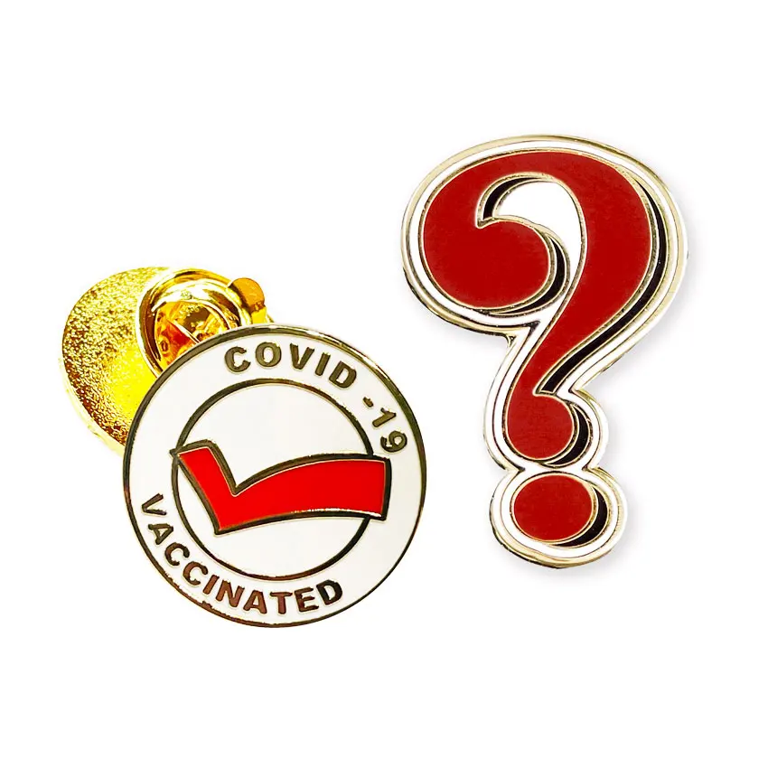 Изготовитель под заказ Красный знак вопроса жесткая мягкая эмалированная булавка для лацкана