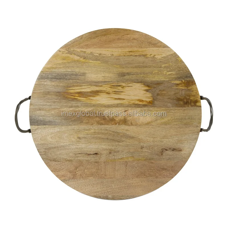 Water Glass Serving Wooden Rounded Tray High Quality And Best Manufacturing In Whole Sale Price Top Selling Metal tray
