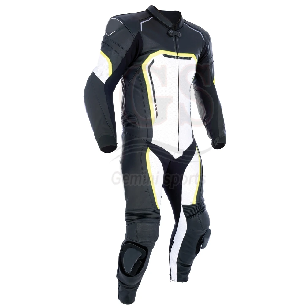 New arrival cowhide leather red and black motorbike leather suits custom made racing suit