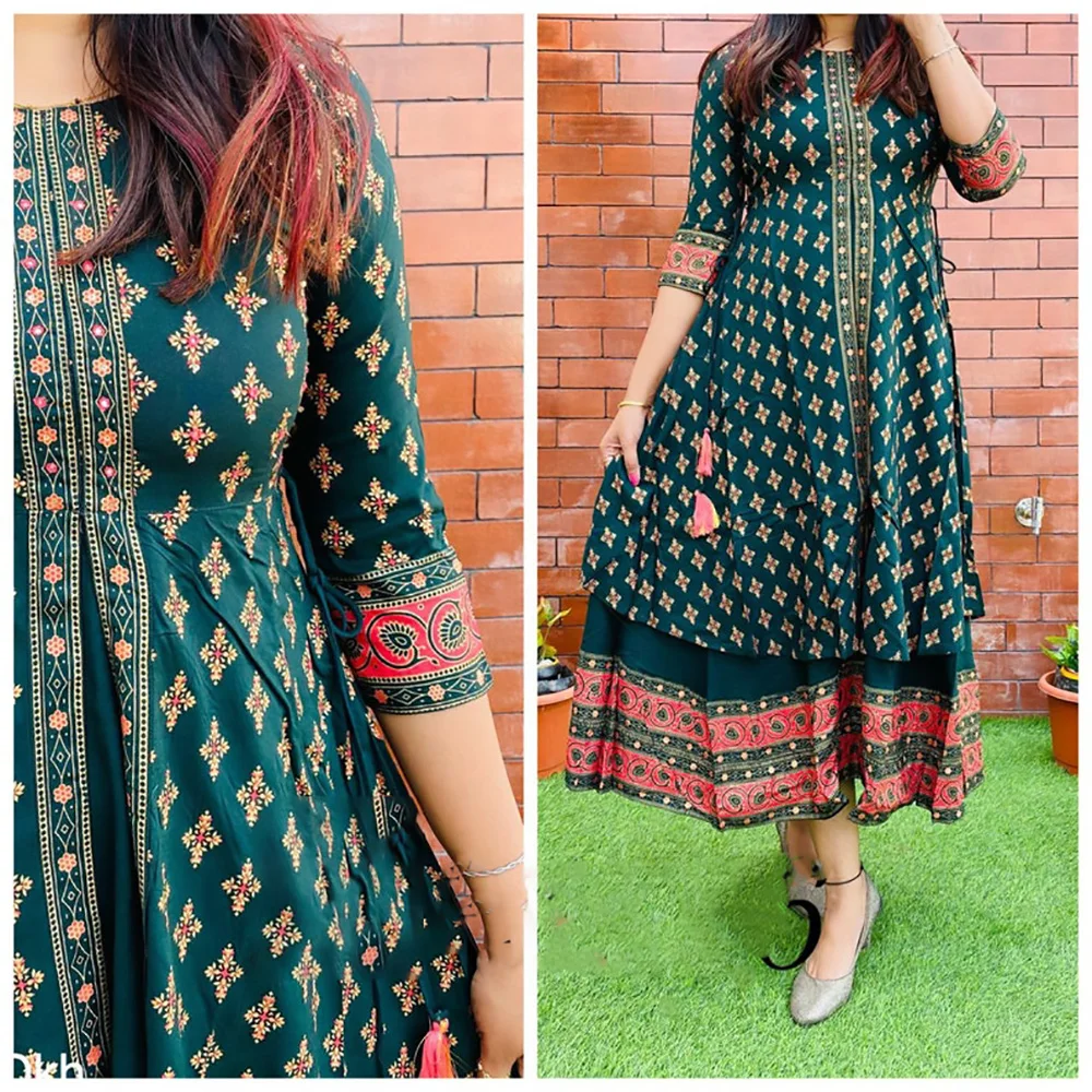 Traditional And Modern Beautiful Anarkali Dress For Women Rayon Indian kurti Anarkali gown Parties Festivals Functions