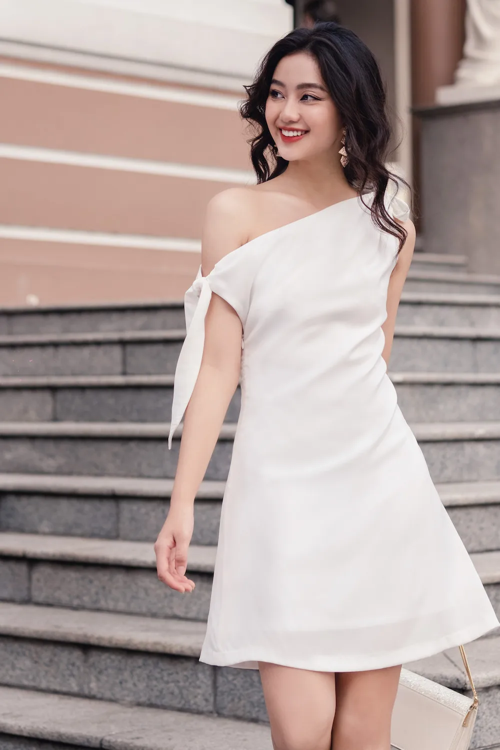 Vietnam OEM/ODM Clothing Manufacturer Custom High Quality One Shoulder Evening Dress A-Line Elegant Dress